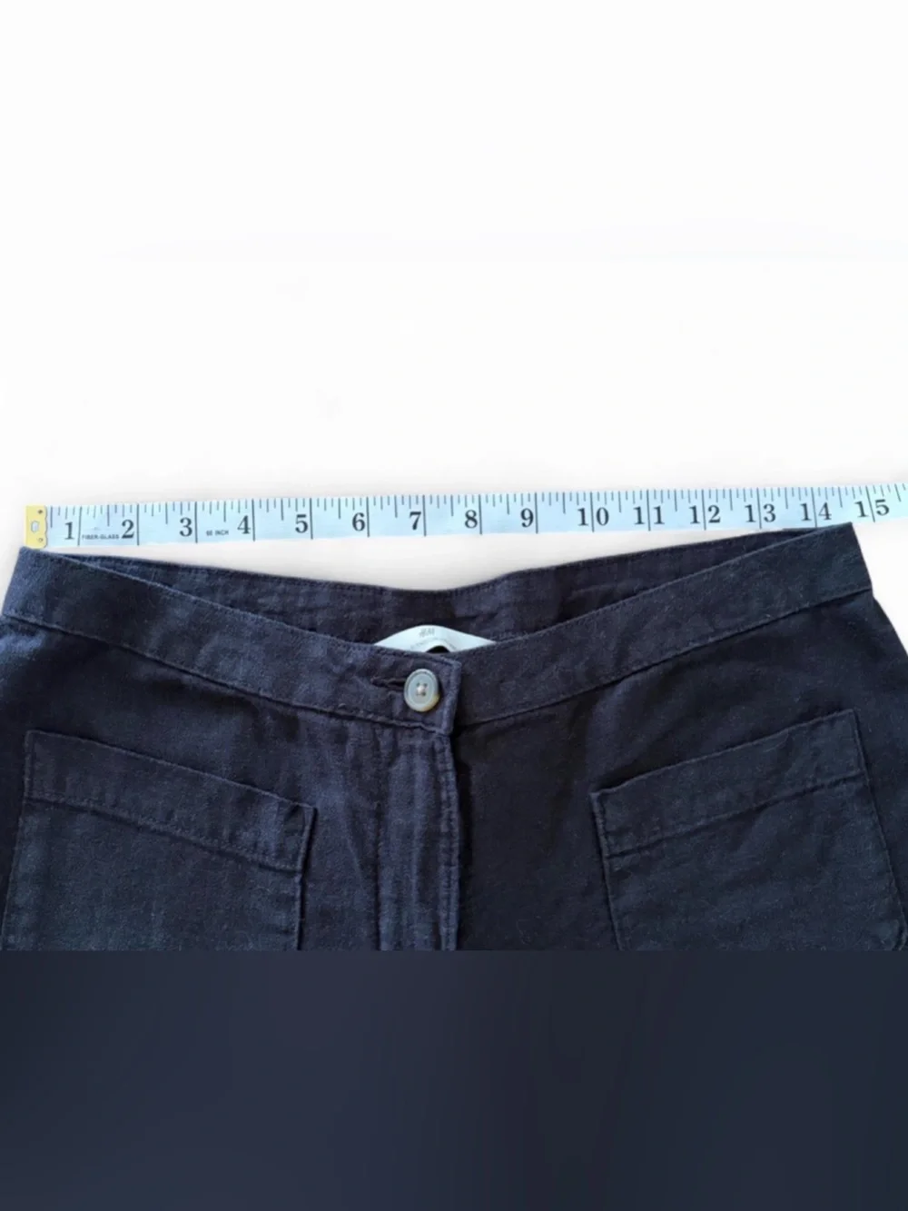 Wide leg linen blend pants by H&M black womens size medium/6 29” inseam